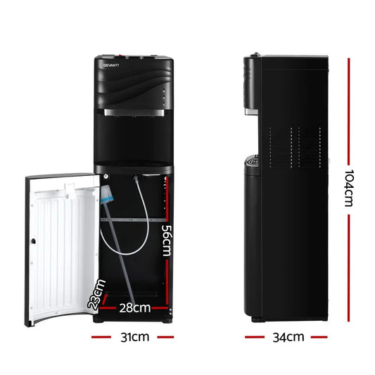 Devanti Water Cooler Dispenser Bottom Load Black - Mekamart Australia