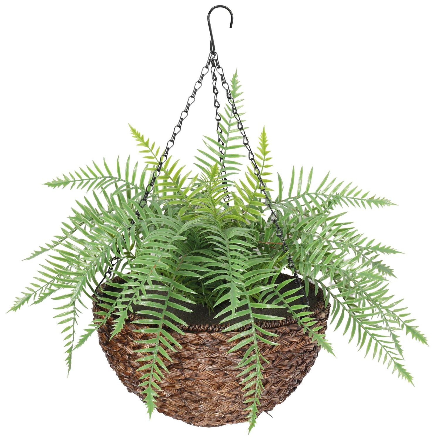 Stylish faux hanging plants for vertical decoration.
