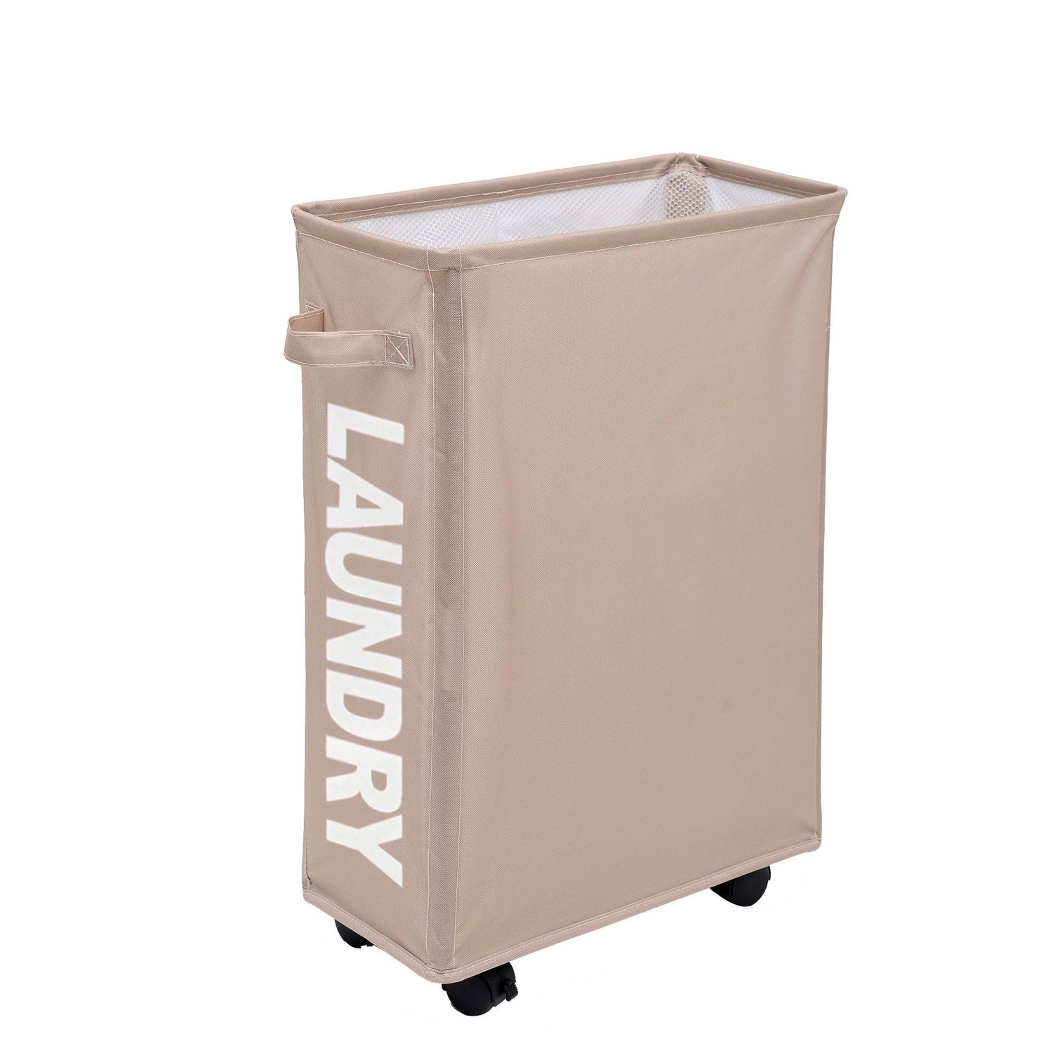Laundry baskets for sorting and carrying clothes.