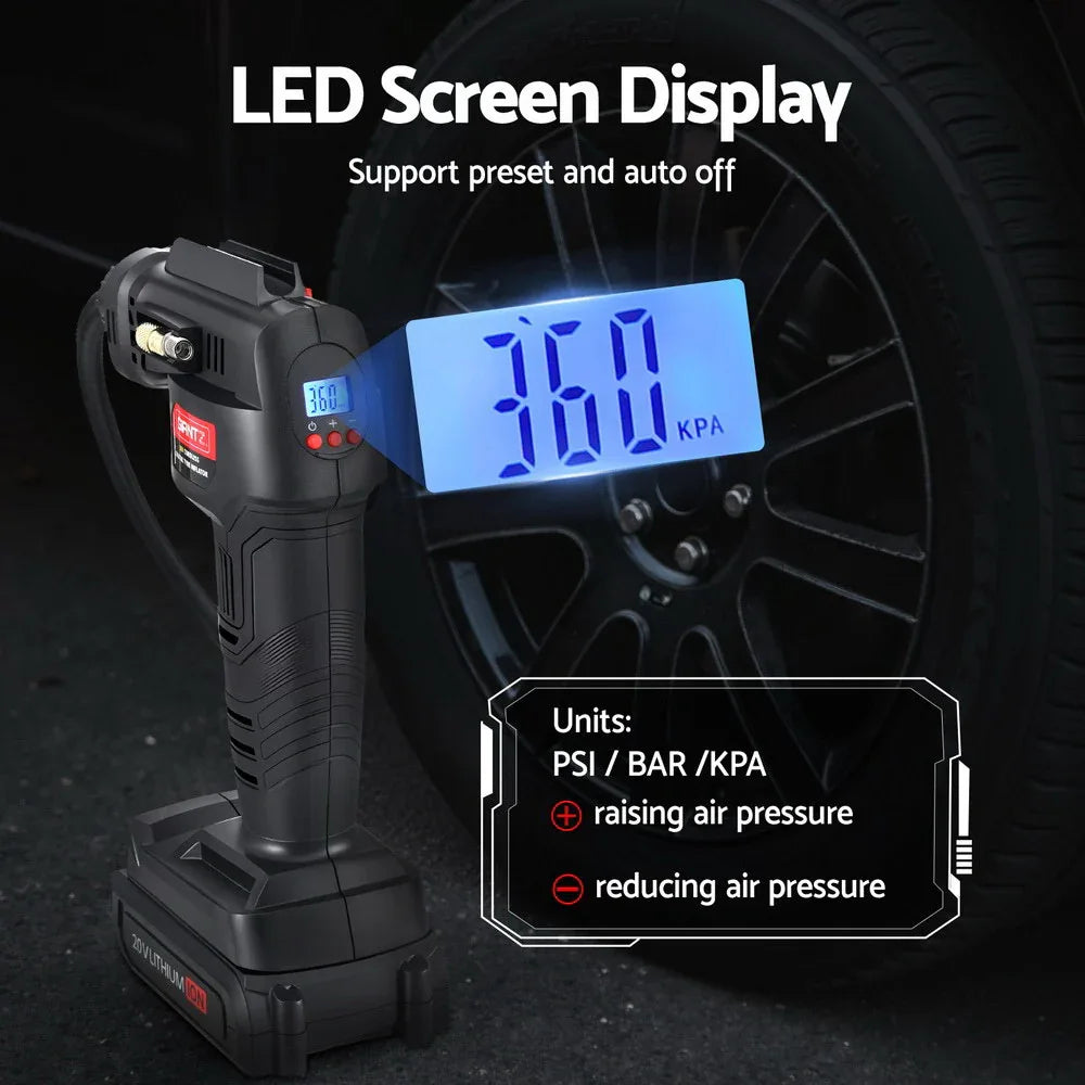 Giantz Cordless Tyre Inflator Portable Air Compressor Pump 20V 120PSI Digital LED - Mekamart Australia