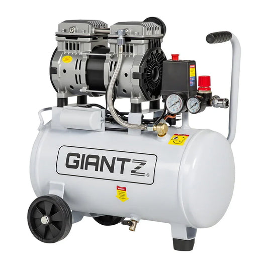 Giantz 24L Air Compressor Quiet 0.75HP Oil-Free Portable Tyre Inflator 40L/Min - Mekamart Australia