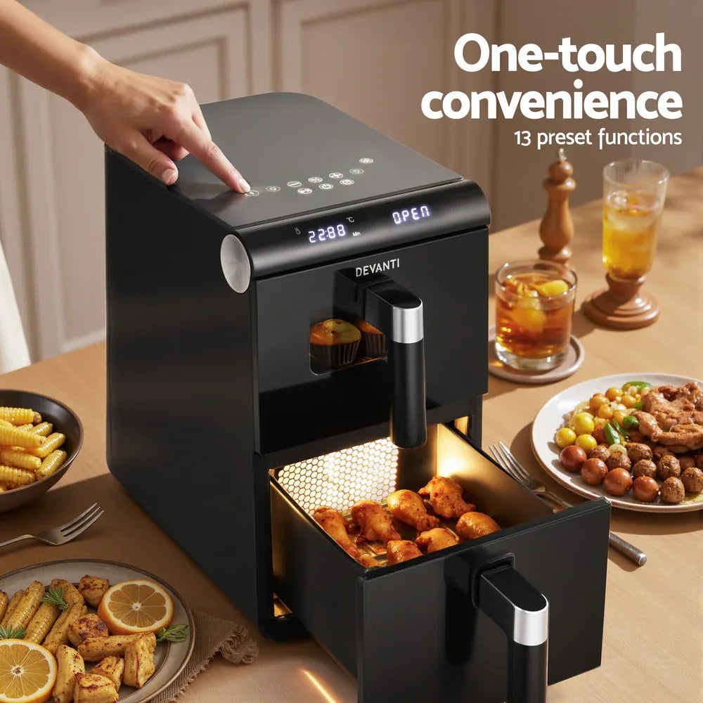 Devanti Air Fryer Oven 11L Dual Zone Fryers - Mekamart Australia