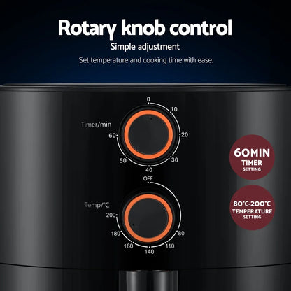 Devanti 4L Air Fryer Knob Control 1500W - Mekamart Australia
