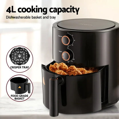 Devanti 4L Air Fryer Knob Control 1500W - Mekamart Australia