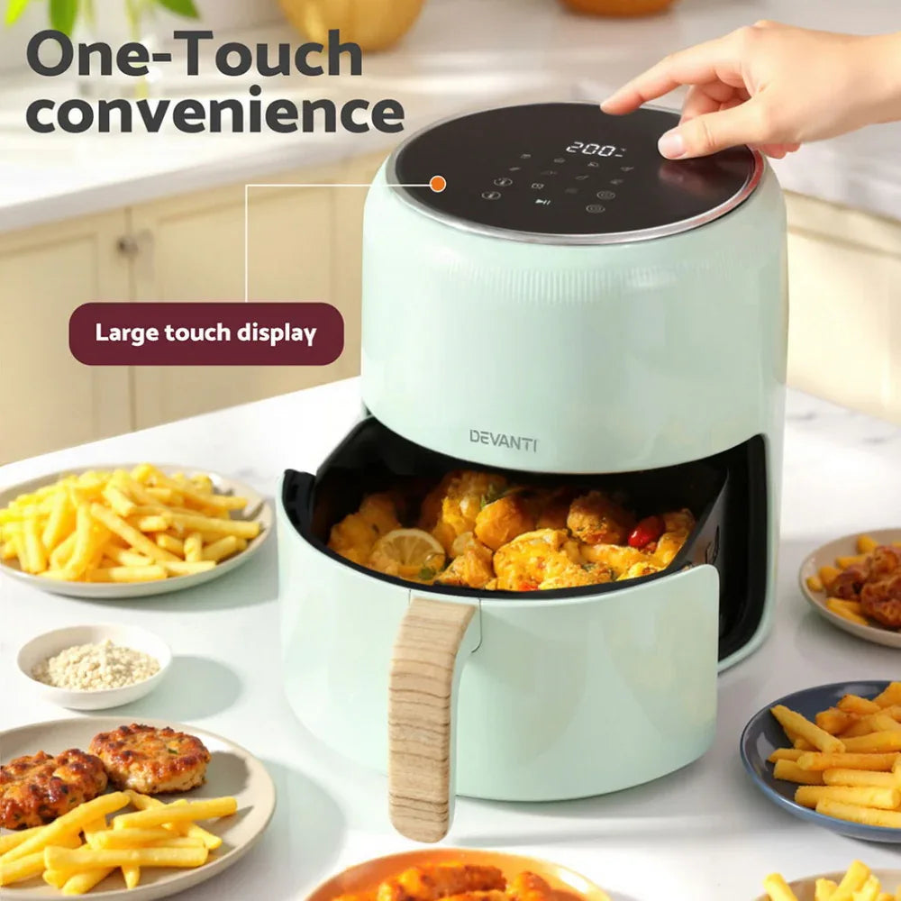 Devanti 5L Air Fryer Touch Control 1700W Green - Mekamart Australia