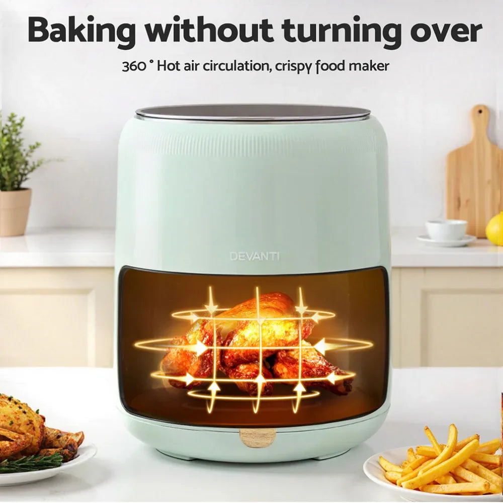 Devanti 5L Air Fryer Touch Control 1700W Green - Mekamart Australia
