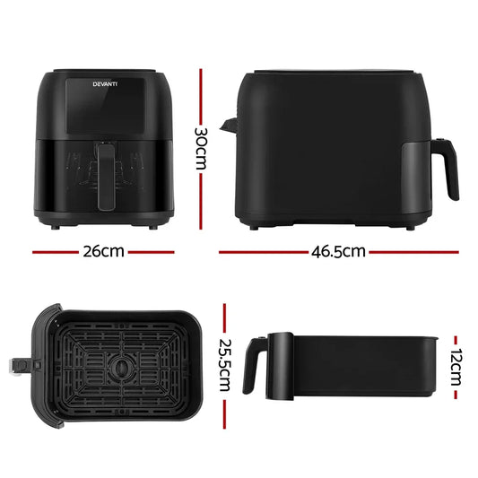 Devanti Air Fryer 8L LCD Fryers - Mekamart Australia