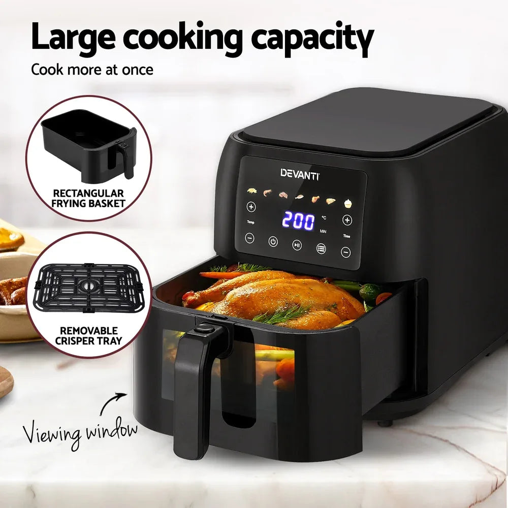 Devanti Air Fryer 8L LCD Fryers - Mekamart Australia