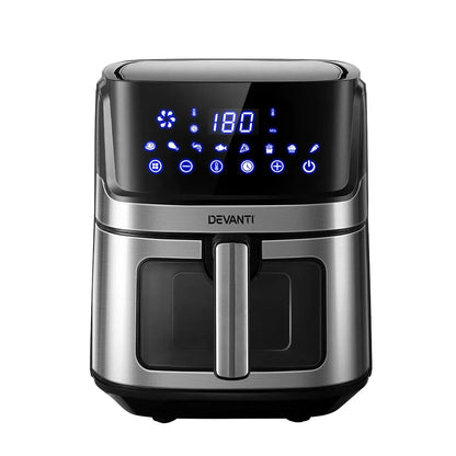 Devanti Air Fryer 6.5L LCD Fryers Clear Window - Mekamart Australia