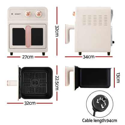 Devanti 6L Air Fryer Knob Control 1700W Cream - Mekamart Australia
