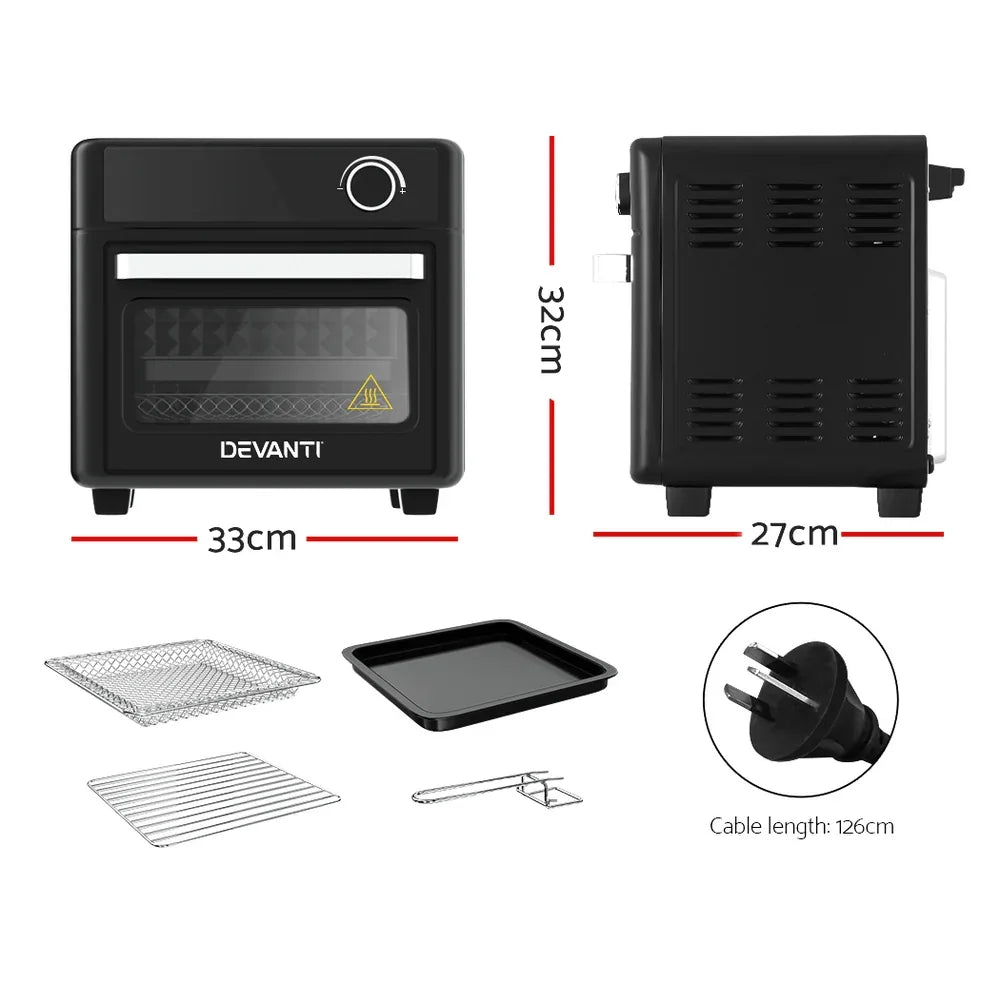 Devanti Air Fryer 15L LCD Fryers Oven - Mekamart Australia