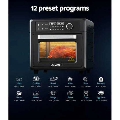 Devanti Air Fryer 20L LCD Fryers Oven - Mekamart Australia