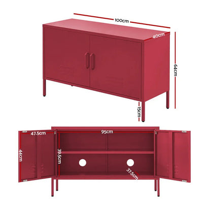 Artiss Buffet Sideboard Metal Cabinet - BASE Pink - Mekamart Australia