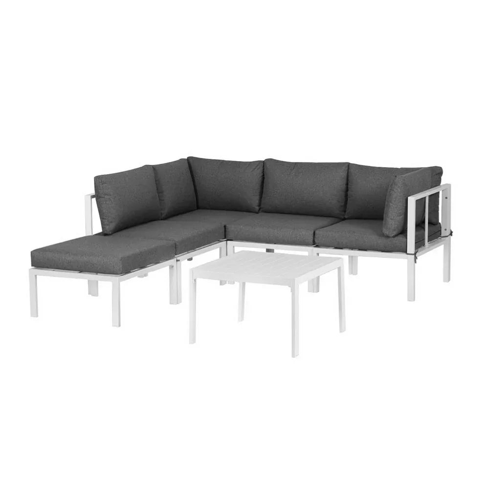 Gardeon 6PCS Outdoor Sofa Set Aluminium Table and Chairs Lounge Patio Furniture - Mekamart Australia