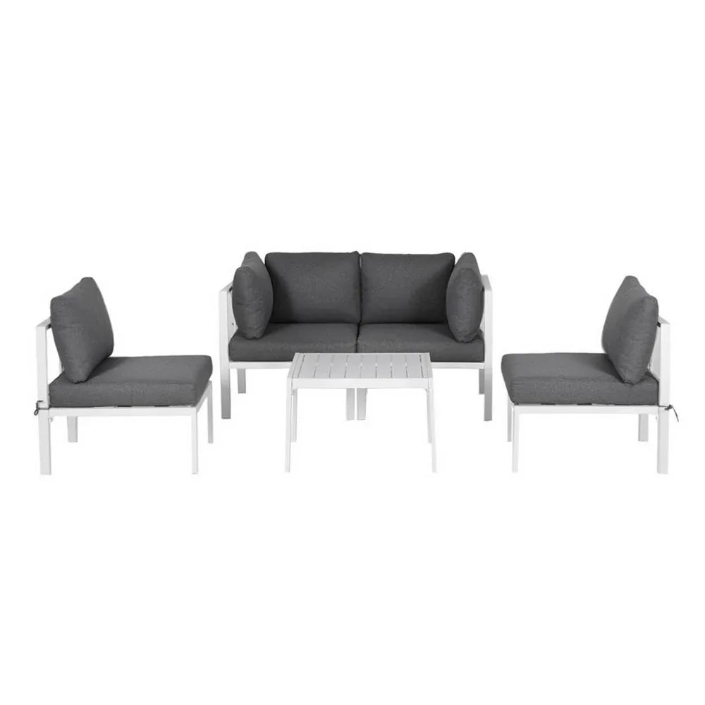 Gardeon 6PCS Outdoor Sofa Set Aluminium Table and Chairs Lounge Patio Furniture - Mekamart Australia