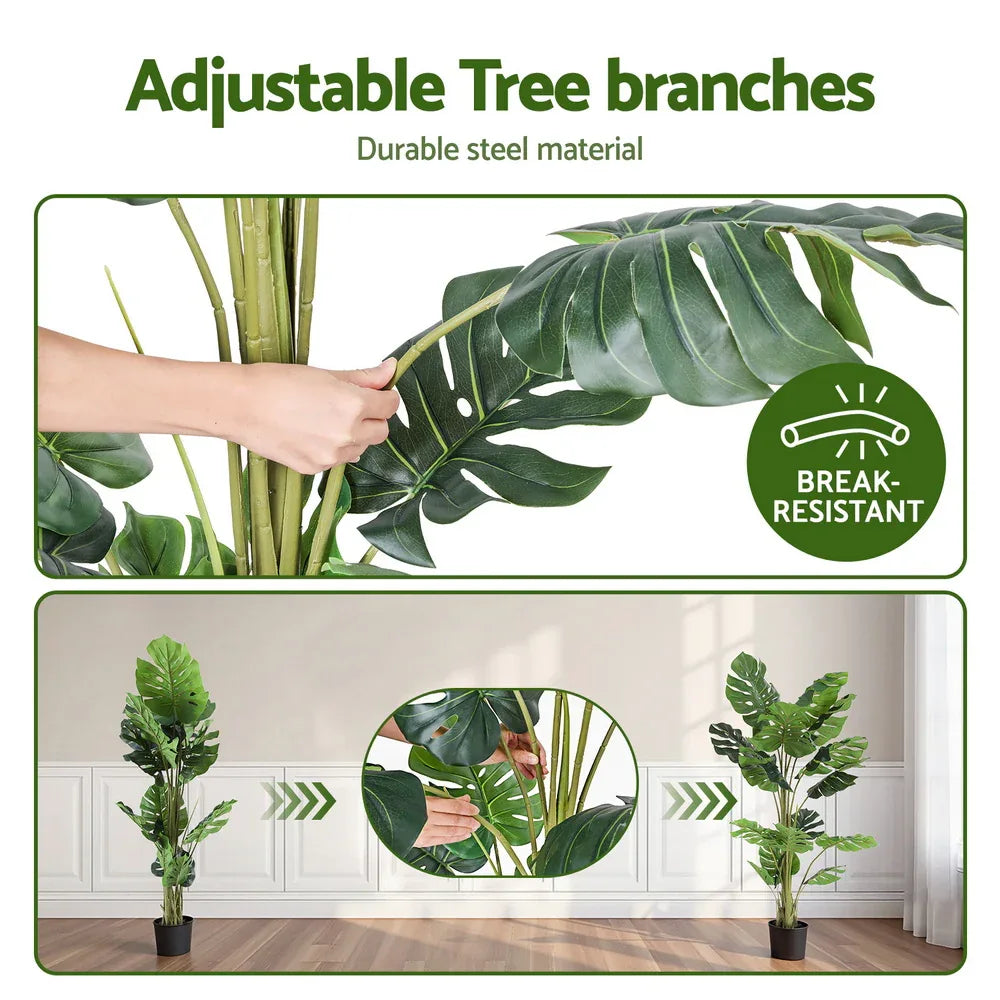 Artiss 140cm Artificial Monstera Tree Faux Trees Indoor Decor Artificial Plants Lifelike Plant 1.4M - Mekamart Australia