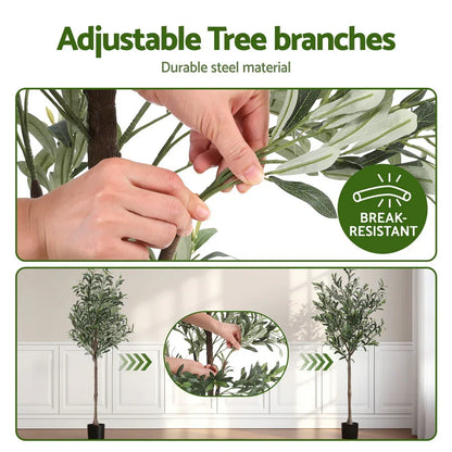 Artiss 155cm Artificial Olive Tree Faux Trees Indoor Decor Artificial Plants Lifelike Plant - Mekamart Australia