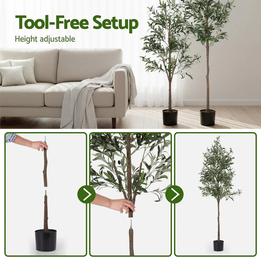 Artiss 180cm Artificial Olive Tree Faux Trees Indoor Decor Artificial Plants Lifelike Plant 1.8M - Mekamart Australia