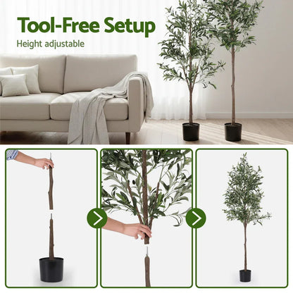 Artiss 180cm Artificial Olive Tree Faux Trees Indoor Decor Artificial Plants Lifelike Plant 1.8M - Mekamart Australia