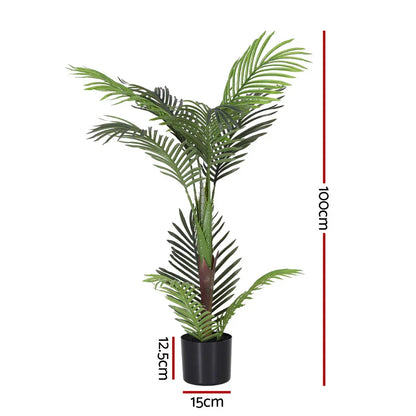 Artiss 100cm Artificial Palm Tree Faux Trees Indoor Decor Artificial Plants Lifelike Plant - Mekamart Australia