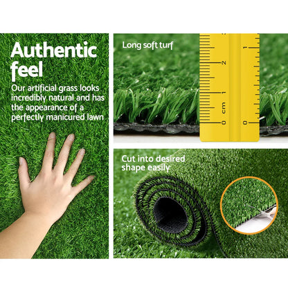 Prime Turf Artificial Grass 2mx5m 10mm Synthetic Fake Lawn Turf Plant Plastic Olive - Mekamart Australia