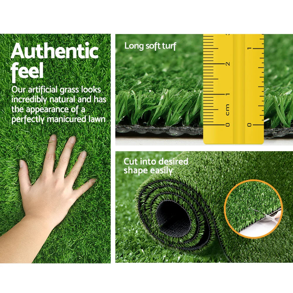 Prime Turf Artificial Grass 2mx10m 10mm Synthetic Fake Lawn Turf Plant Plastic Olive - Mekamart Australia