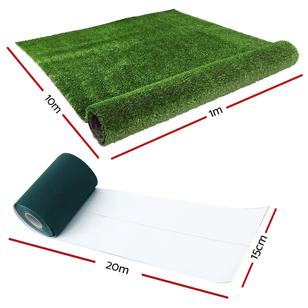 Prime Turf 1x20m Artificial Grass Synthetic Fake 20SQM Turf Lawn 17mm Tape - Mekamart Australia