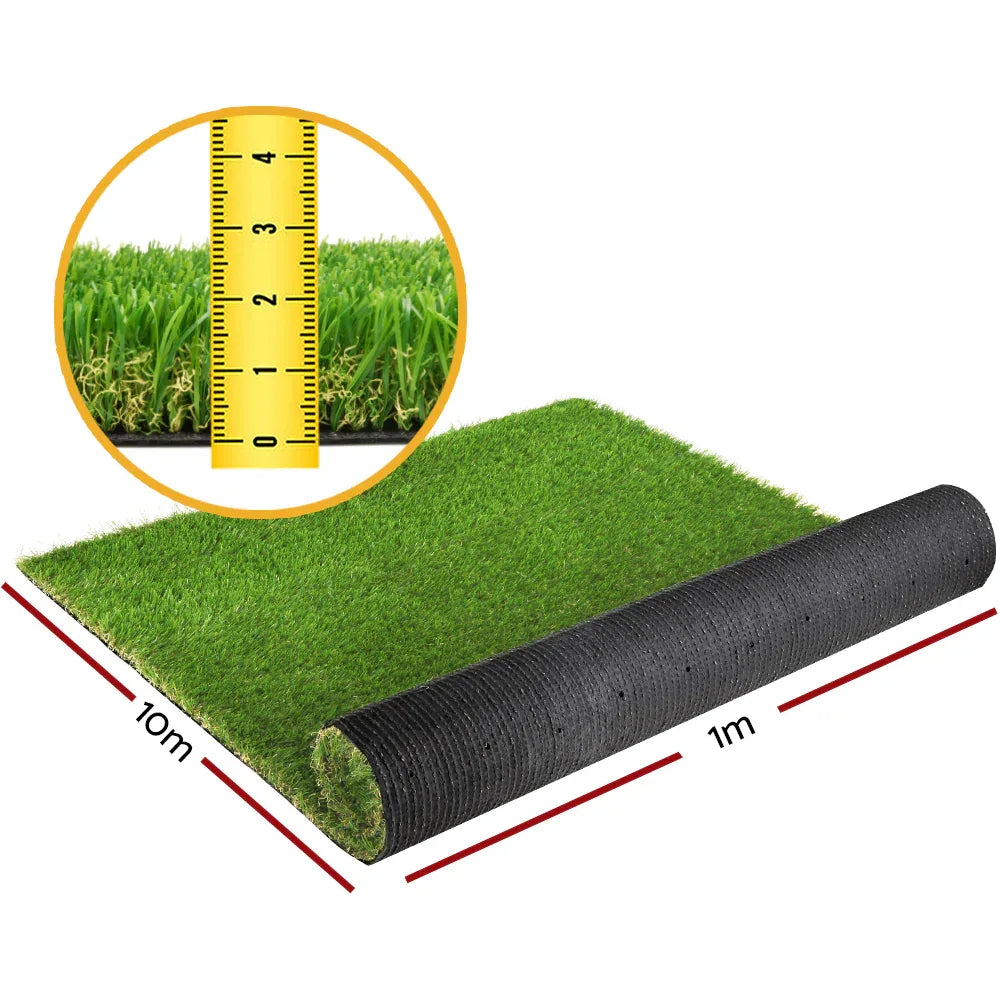 Prime Turf Artificial Grass 20SQM 20mm Synthetic Fake Lawn Turf Plant Plastic 4-coloured 1mx10m - Mekamart Australia