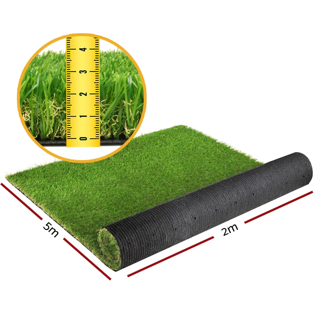 Prime Turf Artificial Grass 60SQM 30mm Synthetic Fake Lawn Turf Plastic Plant 4-coloured 2mx5m - Mekamart Australia
