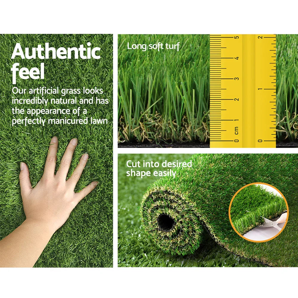 Prime Turf Artificial Grass 30mm 2mx5m Synthetic Fake Lawn Turf Plastic Plant 4-coloured - Mekamart Australia