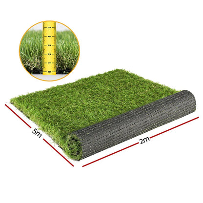 Prime Turf Artificial Grass 35mm 2mx5m Synthetic Fake Lawn Turf Plastic Plant 4-coloured - Mekamart Australia
