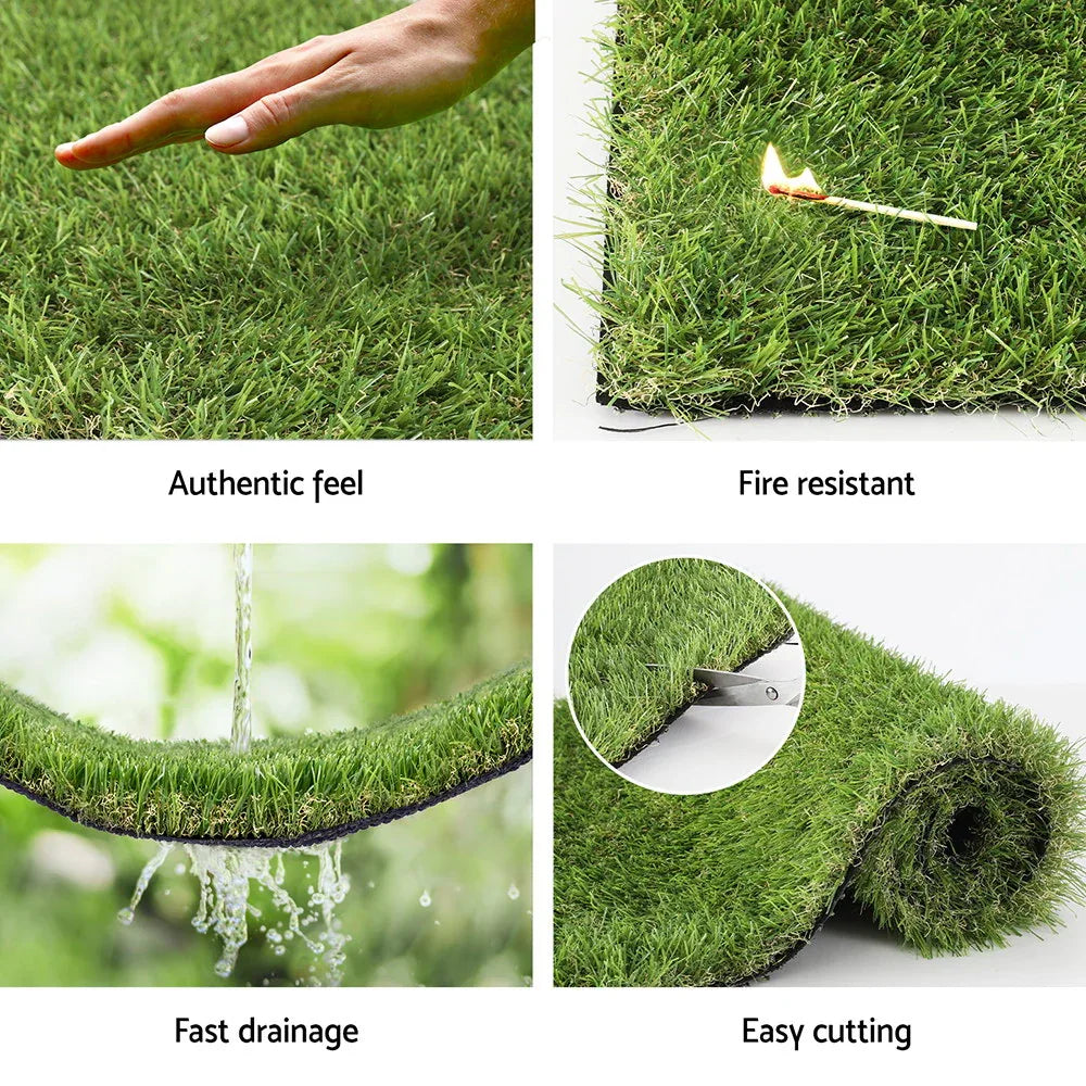 Prime Turf Artificial Grass 35mm 2mx5m Synthetic Fake Lawn Turf Plastic Plant 4-coloured - Mekamart Australia