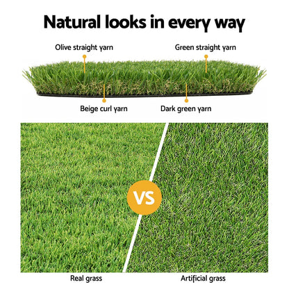 Prime Turf Artificial Grass 40mm 2mx5m Synthetic Fake Lawn Turf Plastic Plant 4-coloured - Mekamart Australia