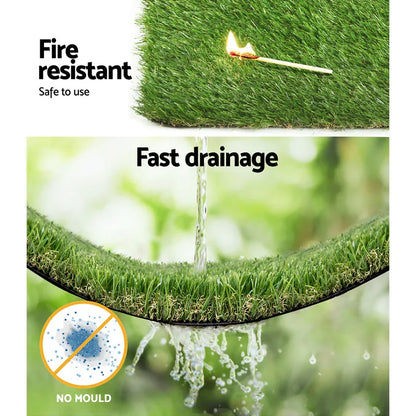 Prime Turf Artificial Grass 40mm 2mx5m Synthetic Fake Lawn Turf Plastic Plant 4-coloured - Mekamart Australia