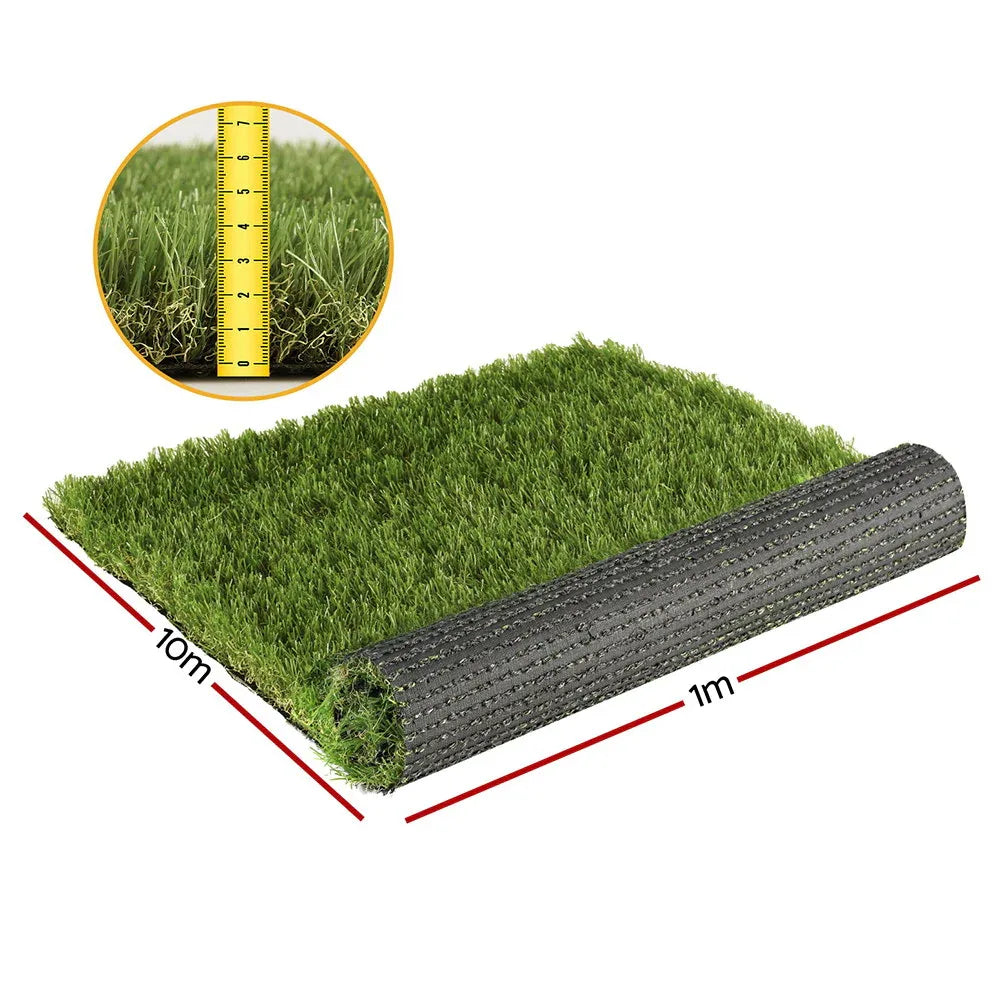 Prime Turf Artificial Grass 45mm 1mx10m Synthetic Fake Lawn Turf Plastic Plant 4-coloured - Mekamart Australia