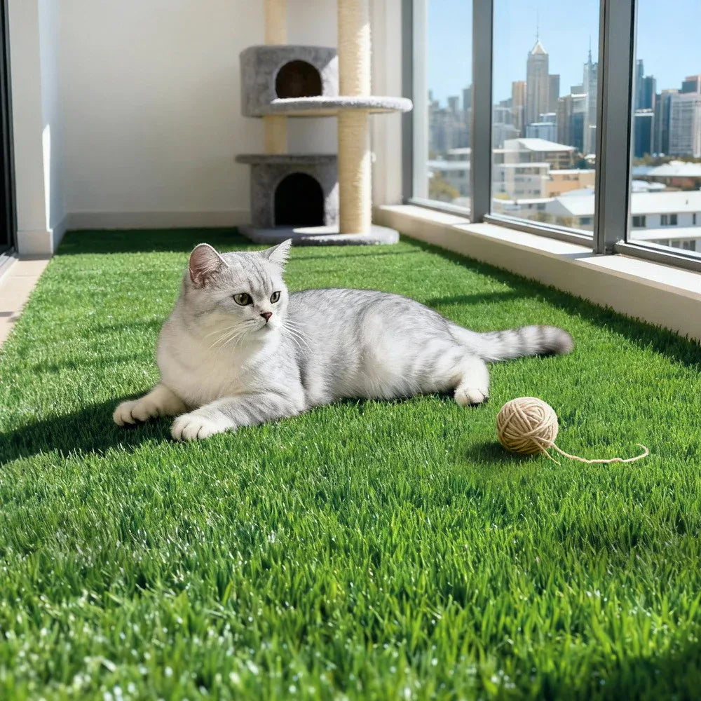 Prime Turf Artificial Grass Turf Rug Fake Grass 2 Rolls 15mm Height 50cm x 2m Indoor Outdoor Synthetic Grass Mat Carpet with Drainage Holes Plastic Plant - Mekamart Australia