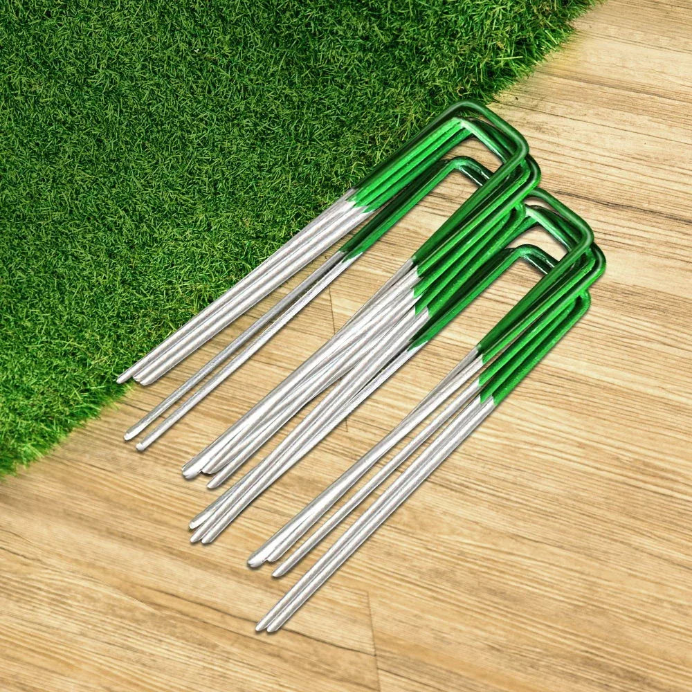 Prime Turf Artificial Grass Synthetic Pins 100pcs Turf Pegs Heavy Duty Weed Mat Stakes Landscape - Mekamart Australia
