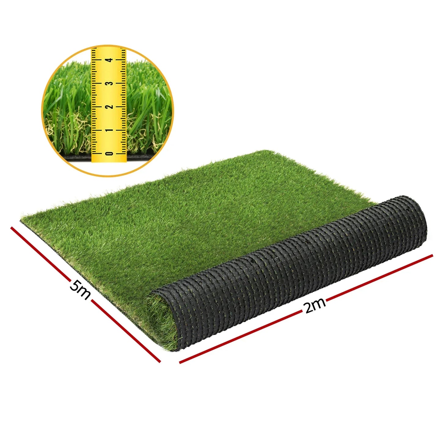 Prime Turf Artificial Grass 30mm 2mx5m 20SQM Synthetic Fake Lawn Turf Plastic Plant 4-coloured - Mekamart Australia