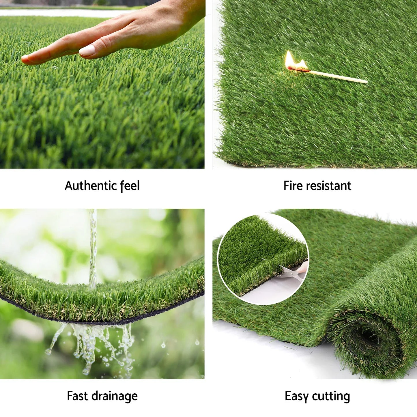 Prime Turf Artificial Grass 30mm 2mx5m 30SQM Synthetic Fake Lawn Turf Plastic Plant 4-coloured - Mekamart Australia