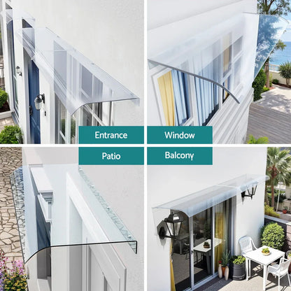 Instahut Window Door Awning 0.4mx1m Transparent - Mekamart Australia