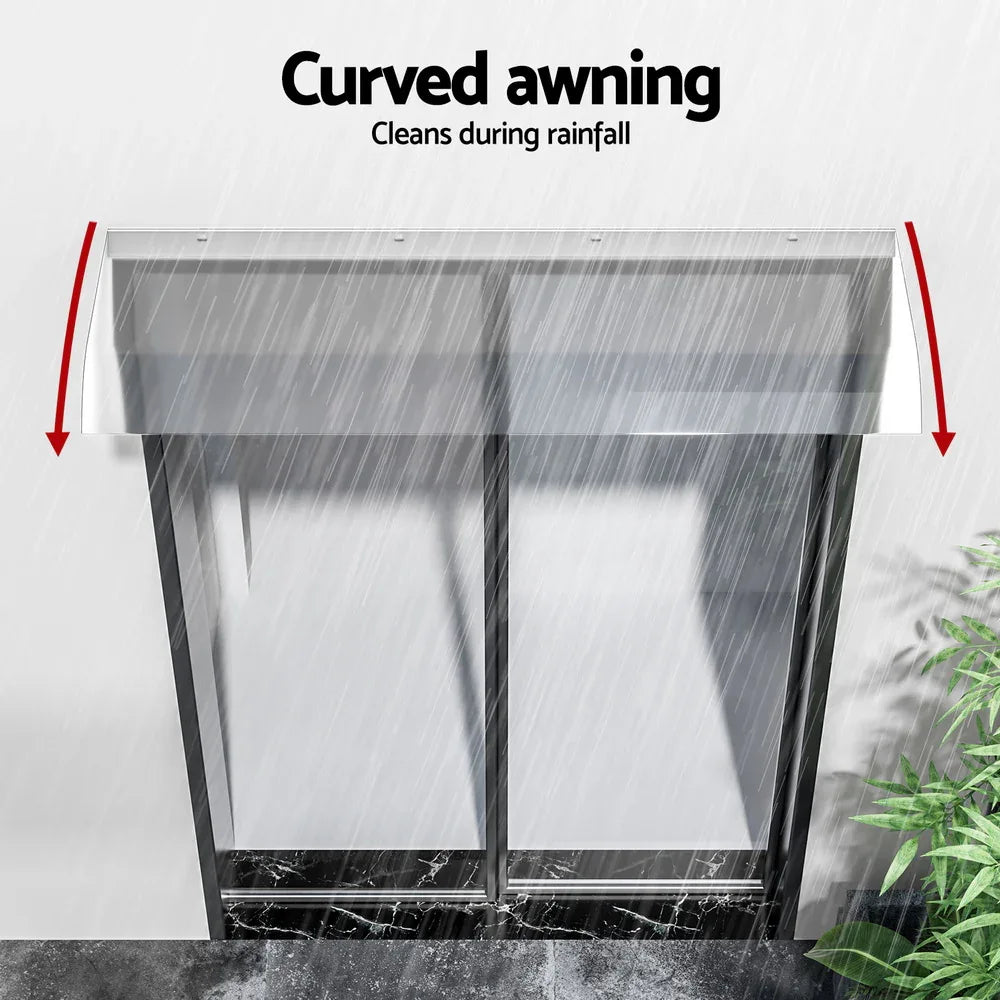 Instahut Window Door Awning 0.4mx1m Transparent - Mekamart Australia