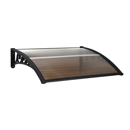 Instahut Window Door Awning 0.8mx1m Brown - Mekamart Australia