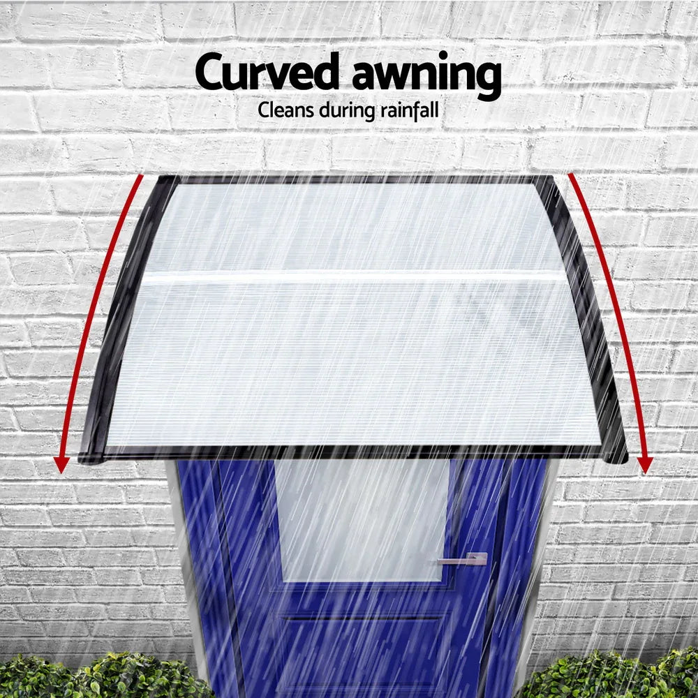 Instahut Window Door Awning 0.8mx1m Transparent - Mekamart Australia
