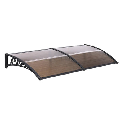 Instahut Window Door Awning 0.8mx2m Brown - Mekamart Australia