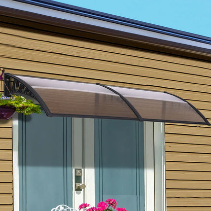 Instahut Window Door Awning 0.8mx2m Brown - Mekamart Australia
