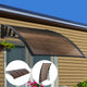 Instahut Window Door Awning Canopy 1.5mx4m Brown Sheet Black Plastic Frame - Mekamart Australia