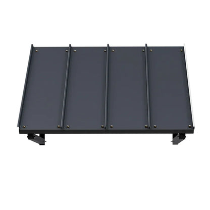 Instahut Window Door Awning Canopy 1mx1.2m Black Metal Frame - Mekamart Australia