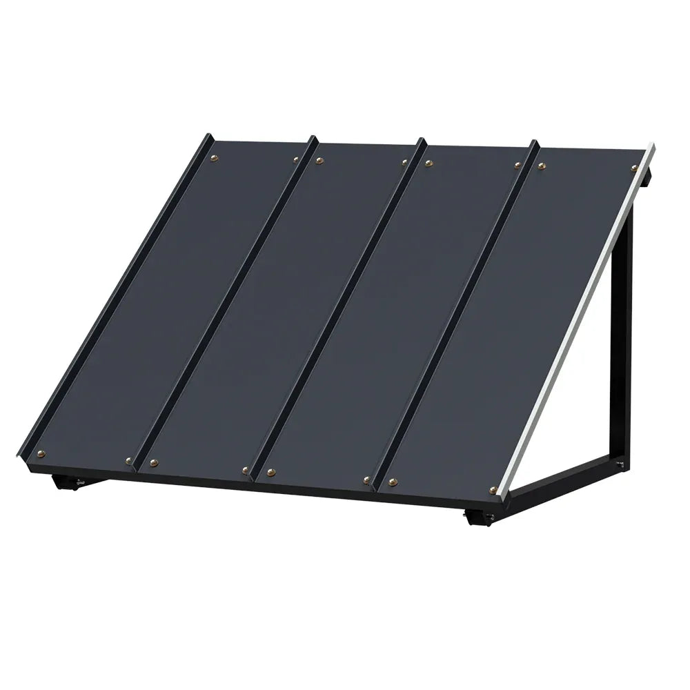 Instahut Window Door Awning Canopy 1mx1.2m Black Metal Frame - Mekamart Australia