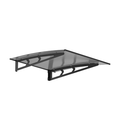Instahut Window Door Awning Canopy 1mx1m Grey Solid Sheet Metal Frame - Mekamart Australia
