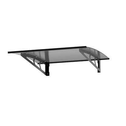 Instahut Window Door Awning Canopy 1mx1m Grey Solid Sheet Metal Frame - Mekamart Australia